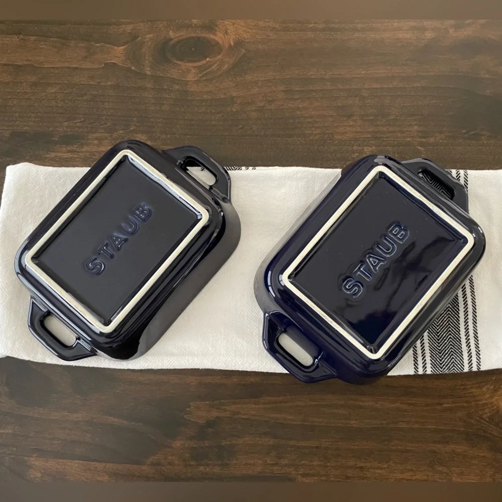 Staub Dark Blue Rectangular Baking Dishes